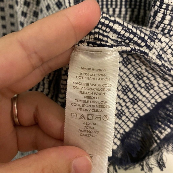 LOFT Navy and White Open Front Sweater/Wrap - Picture 7 of 7